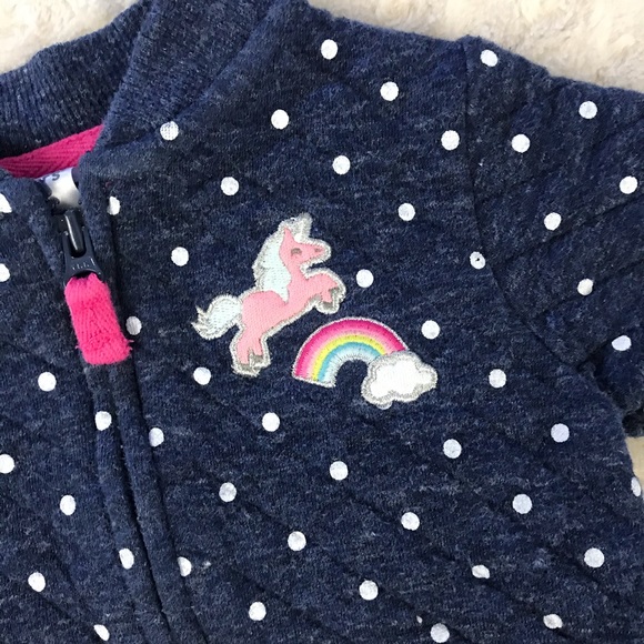 Carter’s Unicorn Rainbow Jacket Quilted 3 Months - Picture 2 of 5